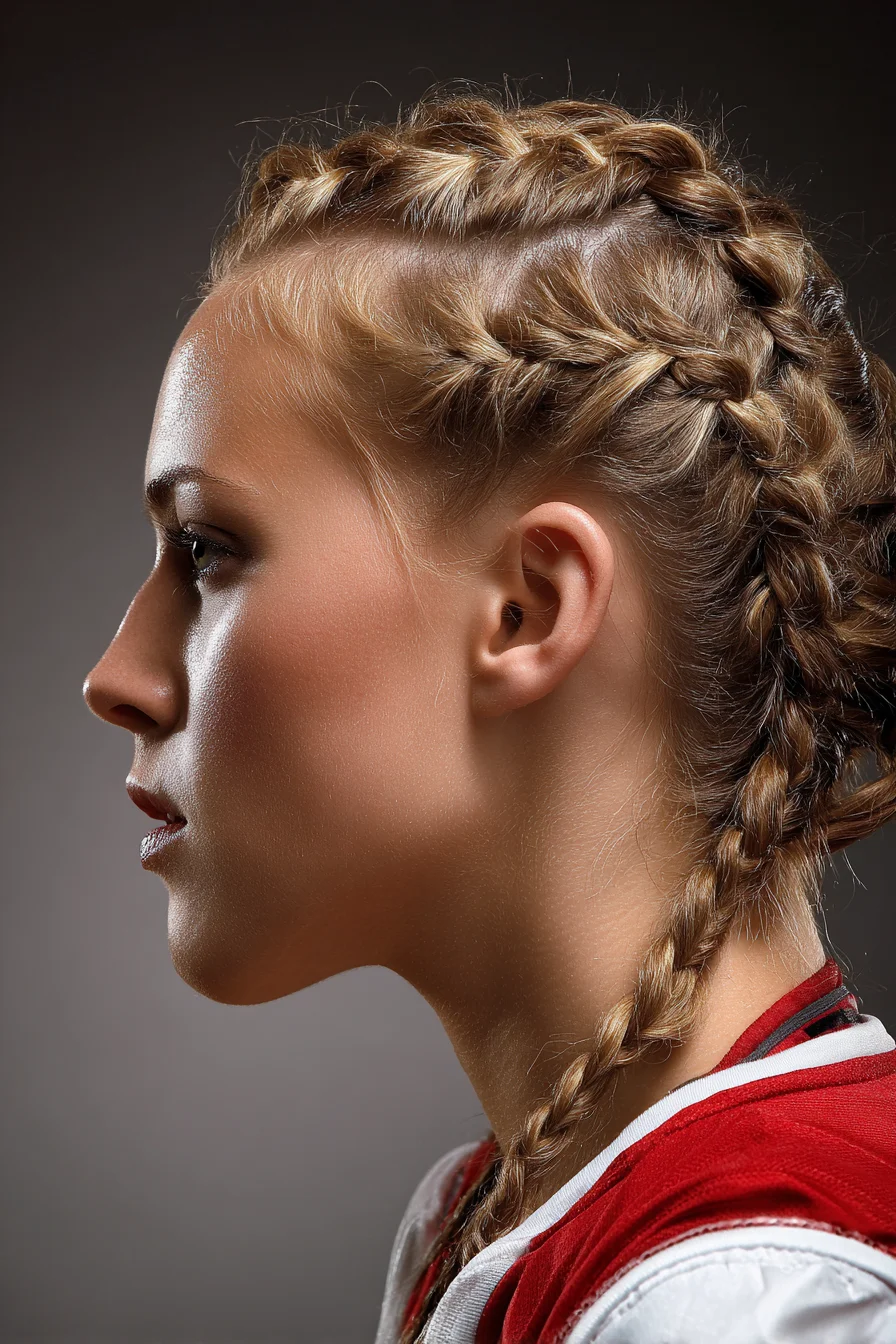 Double Dutch (Boxer) Braids — Textured Cornrow Style for Medium‑Long Hair