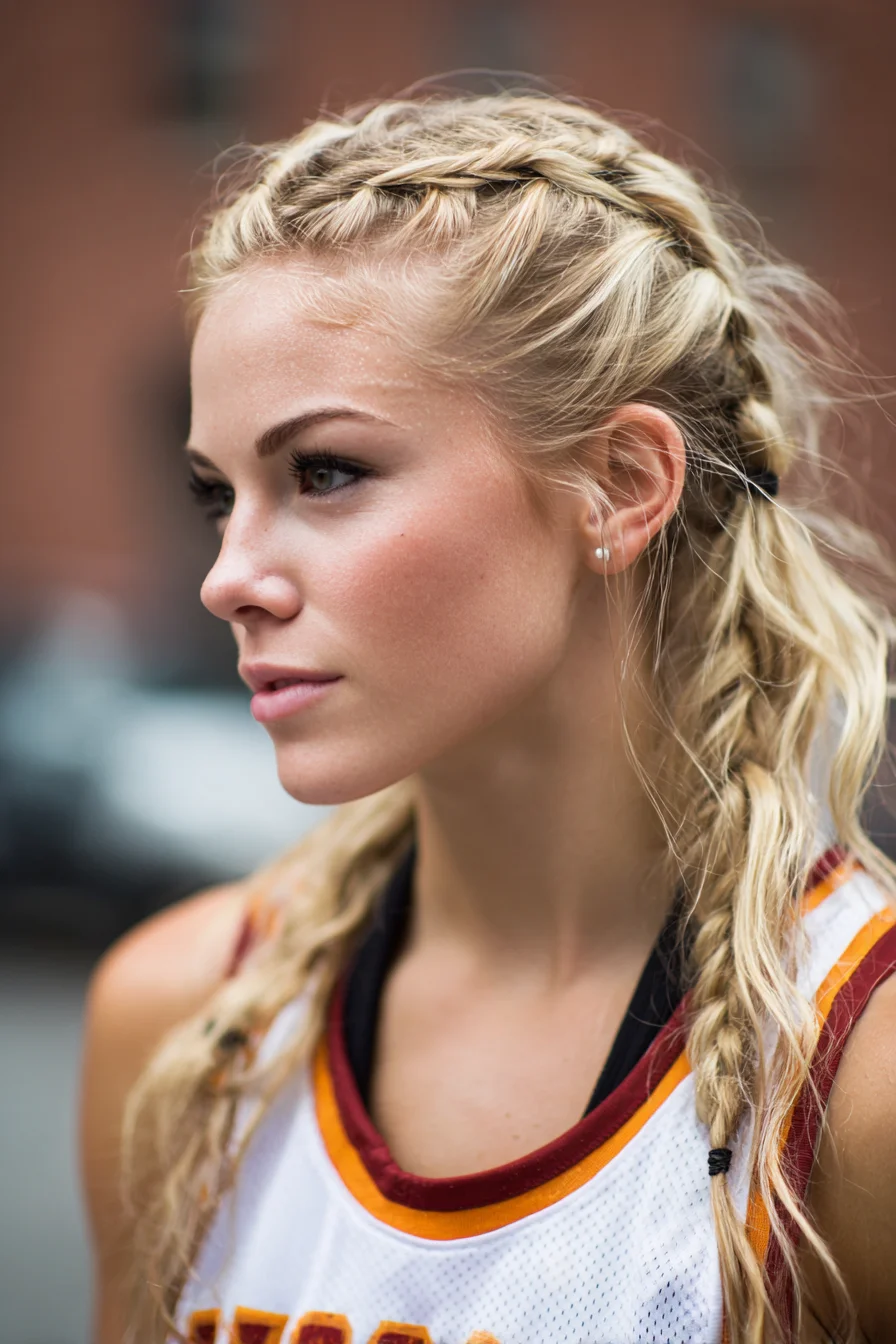 Dual Dutch (Boxer) Braids with Textured Beachy Ends