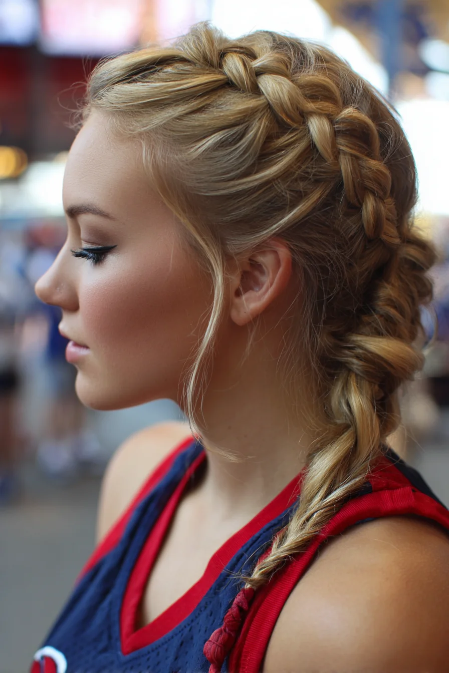Dutch Crown Braid into Loose Fishtail with Face‑Framing Tendrils