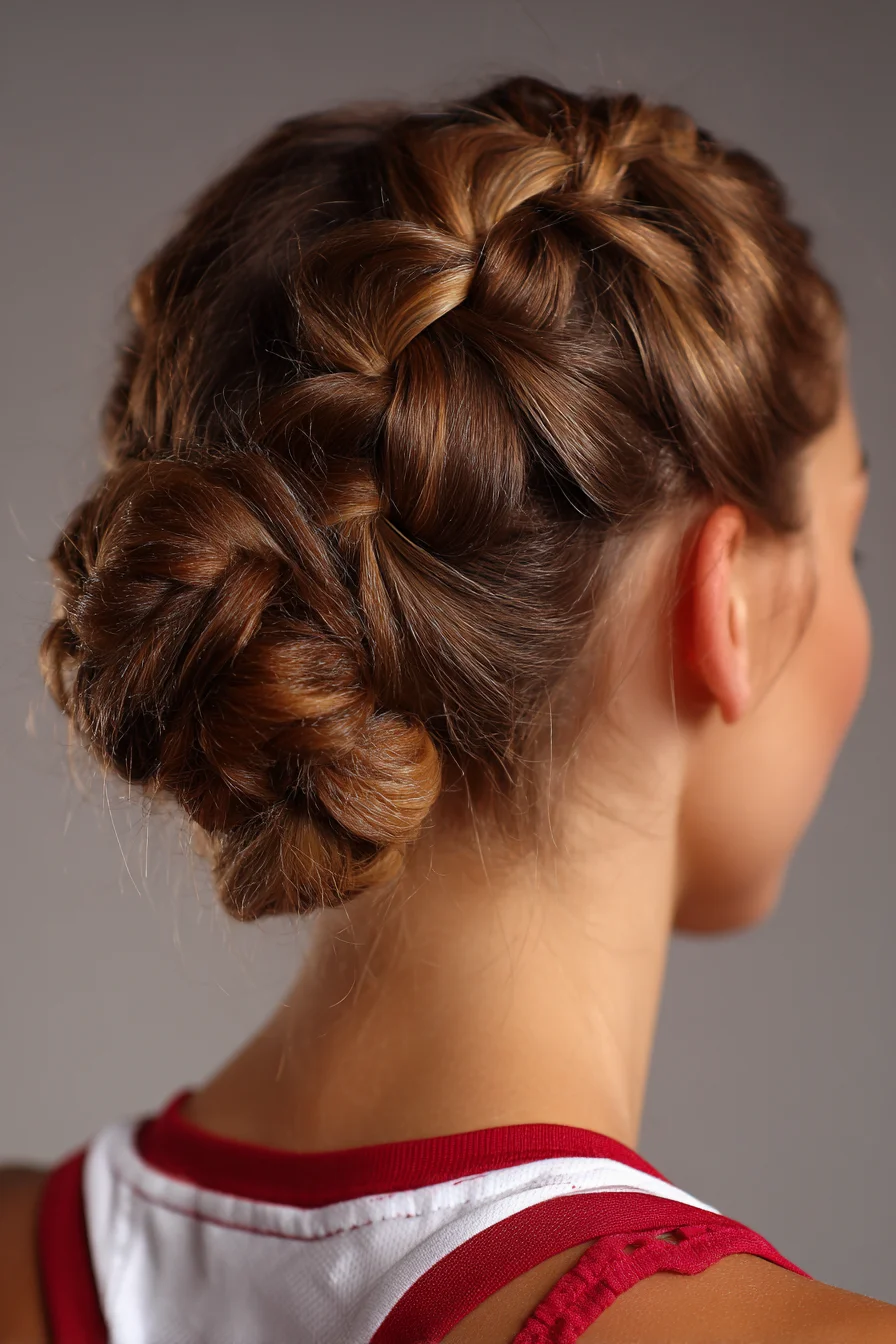 Dutch Crown Braid into Low Braided Bun — Textured Braided Updo
