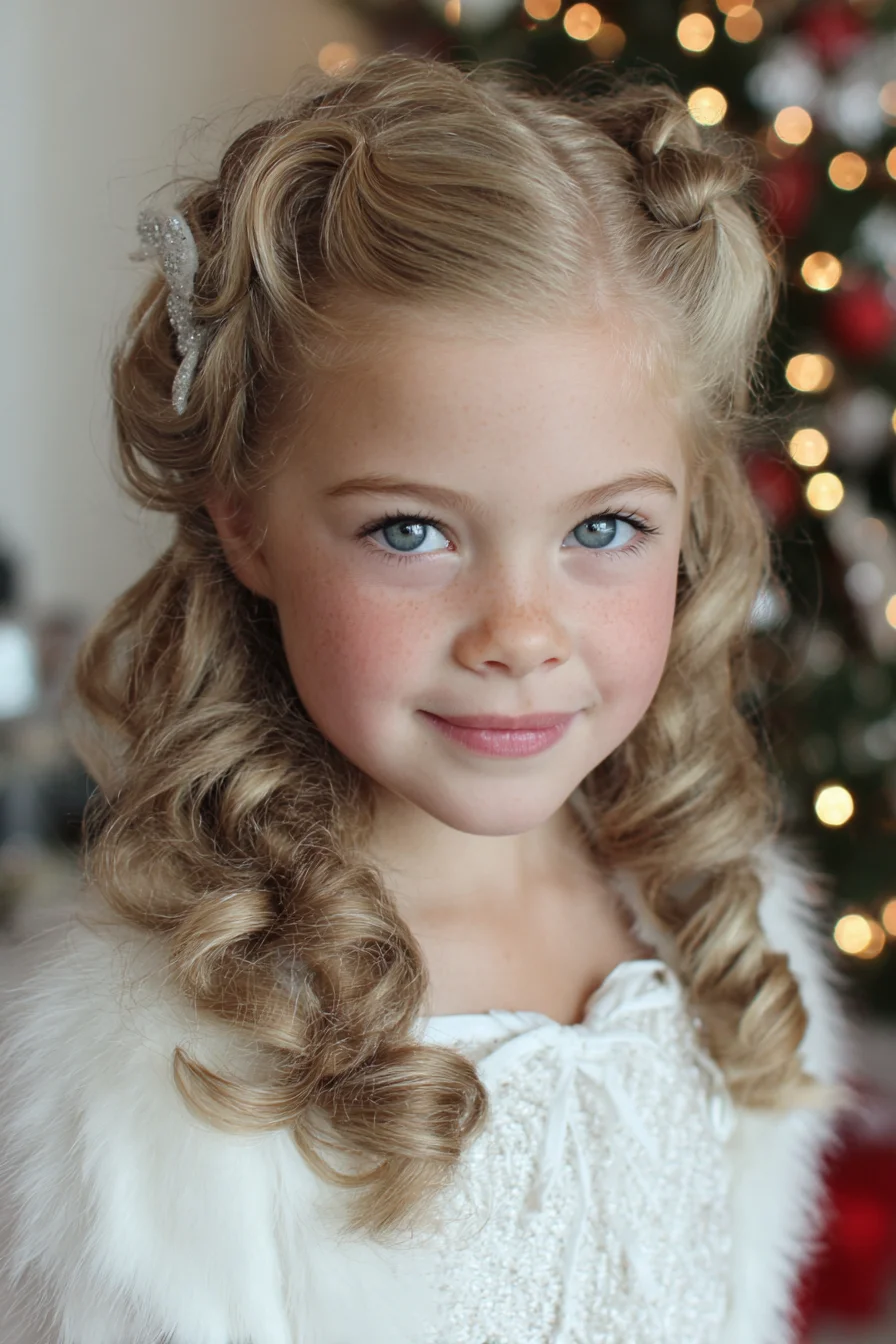 Half-Up Vintage Ringlets with Twisted Side Rolls