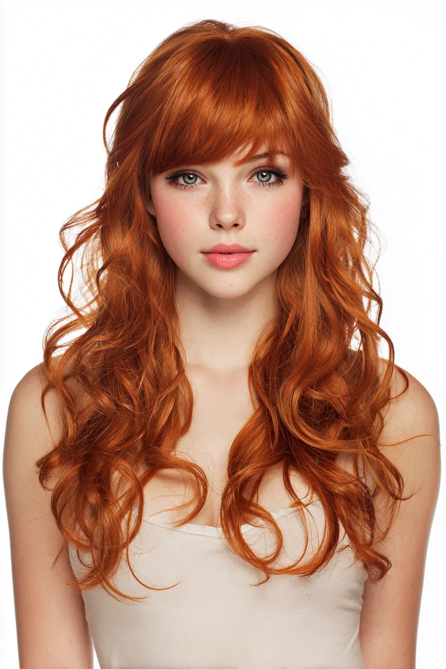 Long Layered Copper Waves with Soft Fringe