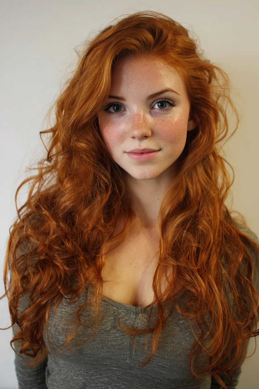 Long Layered Red Waves — Voluminous Textured Salon Cut