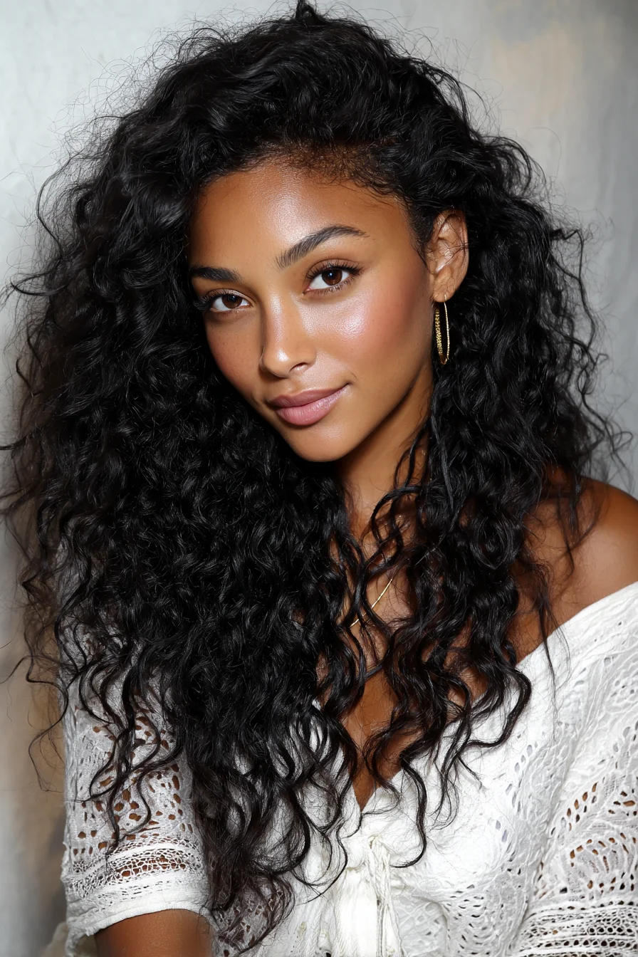 Long Layered Voluminous Curls — Defined Natural Curly Hairstyle