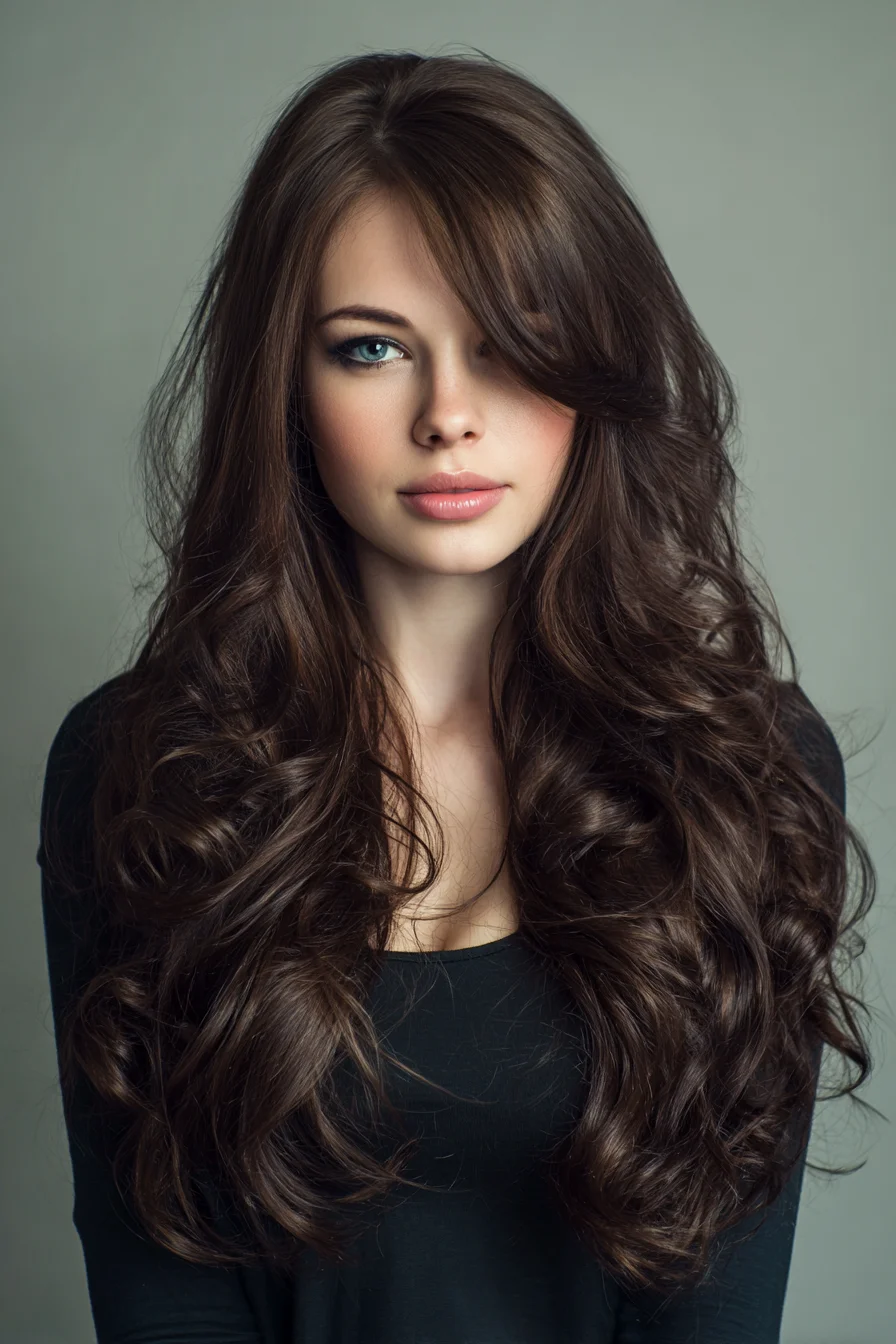 Long Layered Voluminous Waves with Face‑Framing Fringe