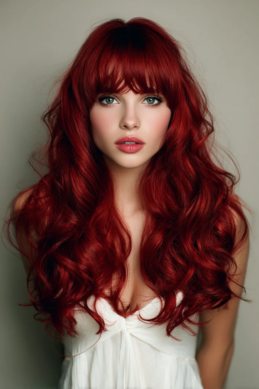 Long Layered Waves with Soft Fringe — Voluminous Salon Blowout