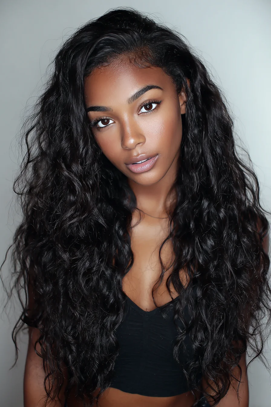 Long Natural Deep Waves — Voluminous Wavy to Curly Hairstyle