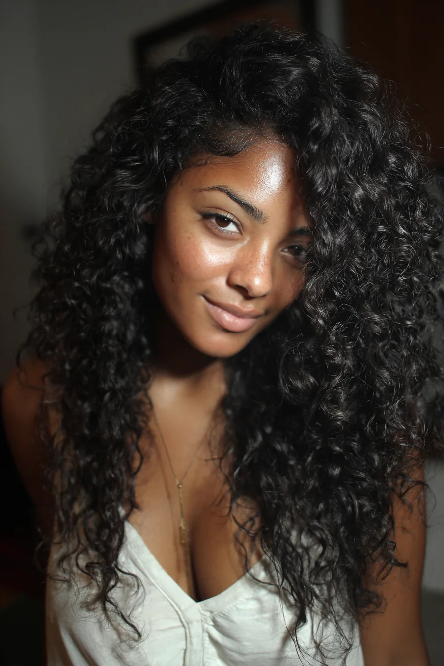 Long Voluminous Defined Curls — Natural Curly Hair Wash-and-Go