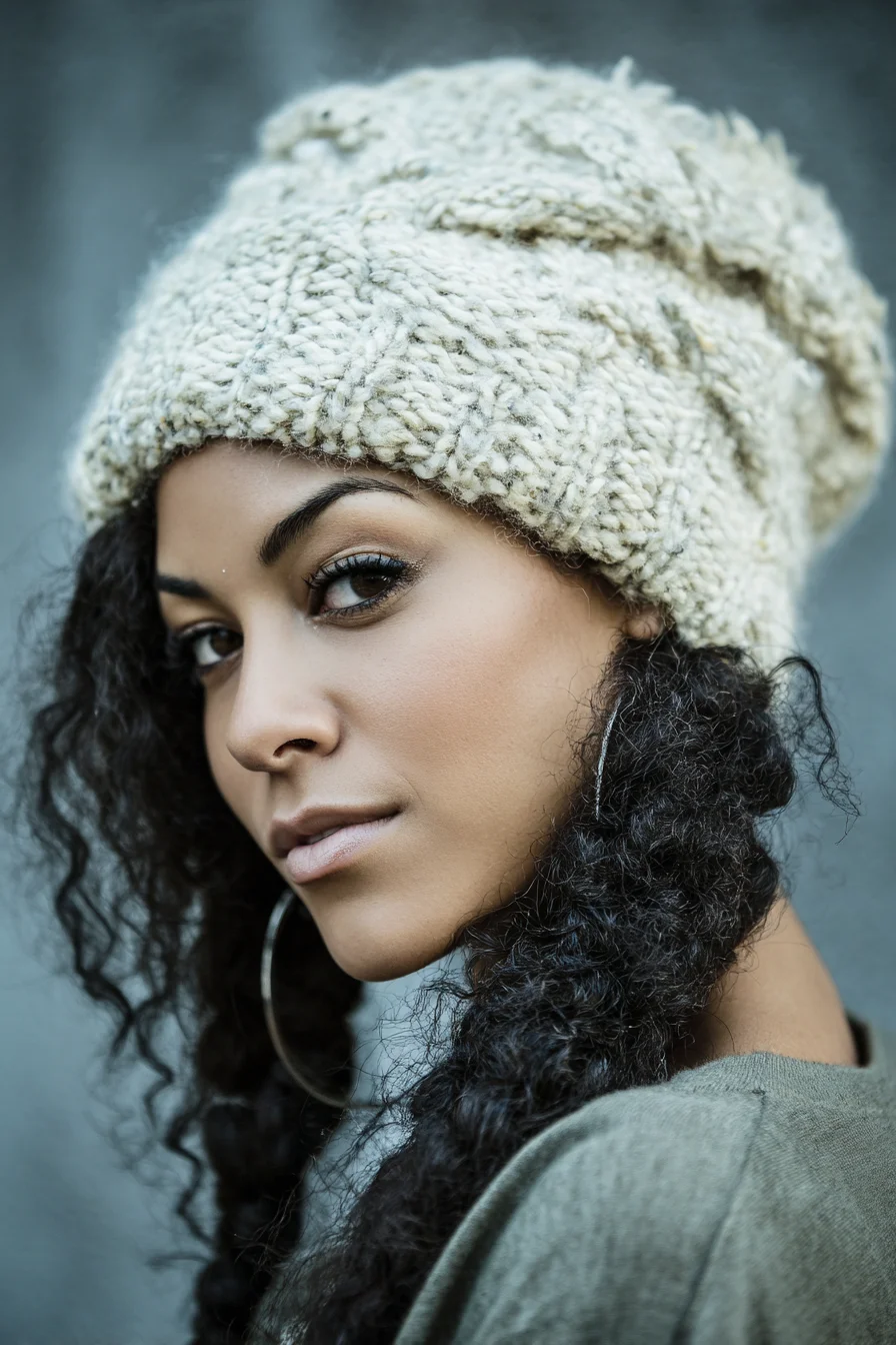 Loose Two-Strand Twists for Curly Hair — Beanie-Friendly Low Pigtails