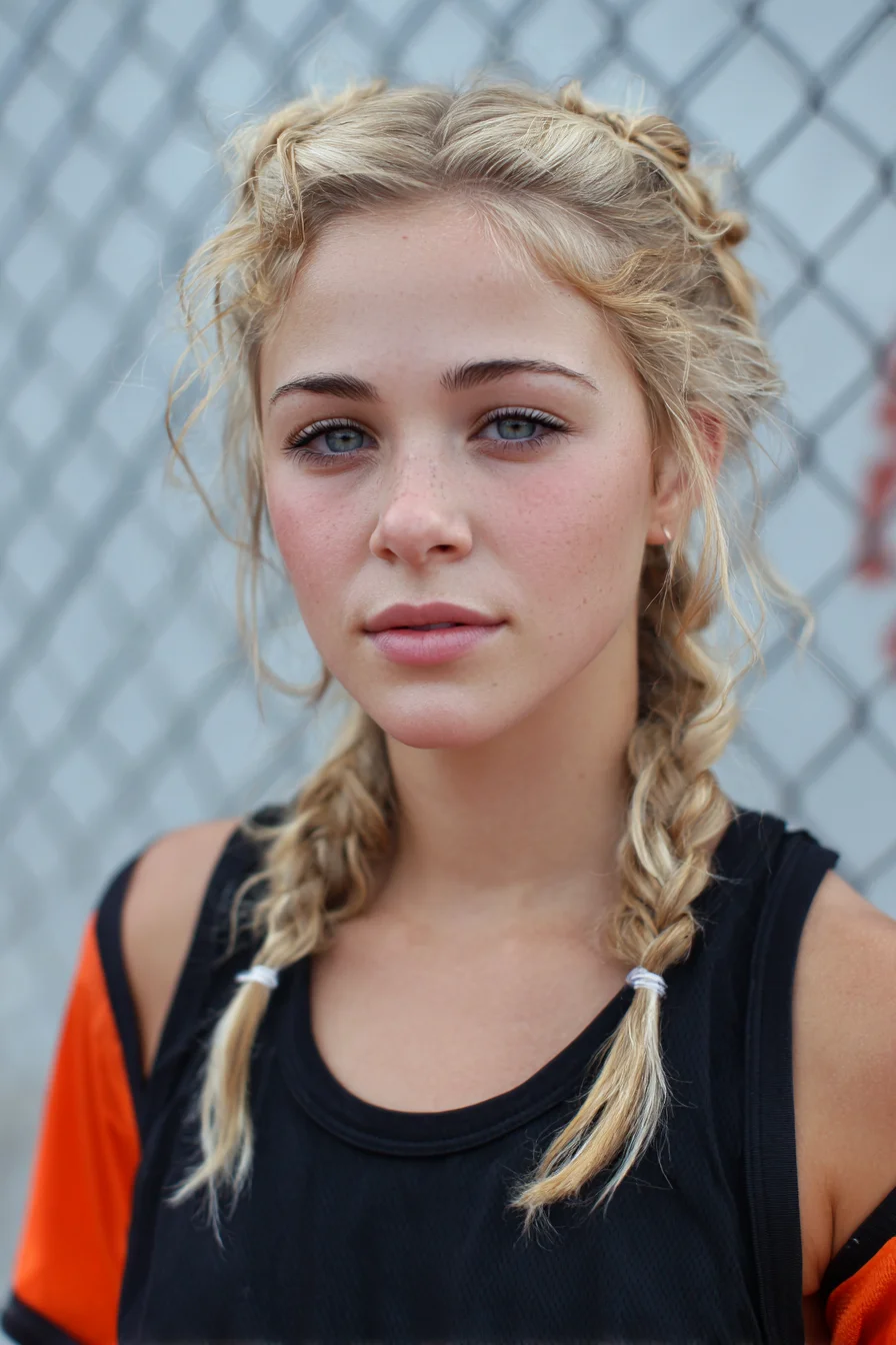 Messy Double Dutch (Boxer) Braids with Face‑Framing Pieces