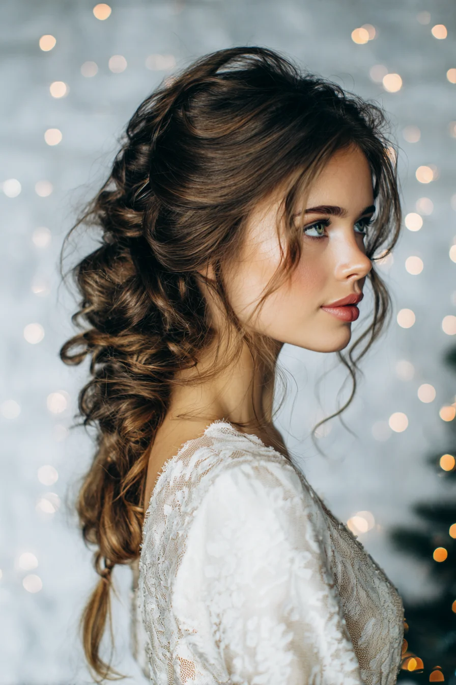 Romantic Loose Boho Braid with Face‑Framing Tendrils