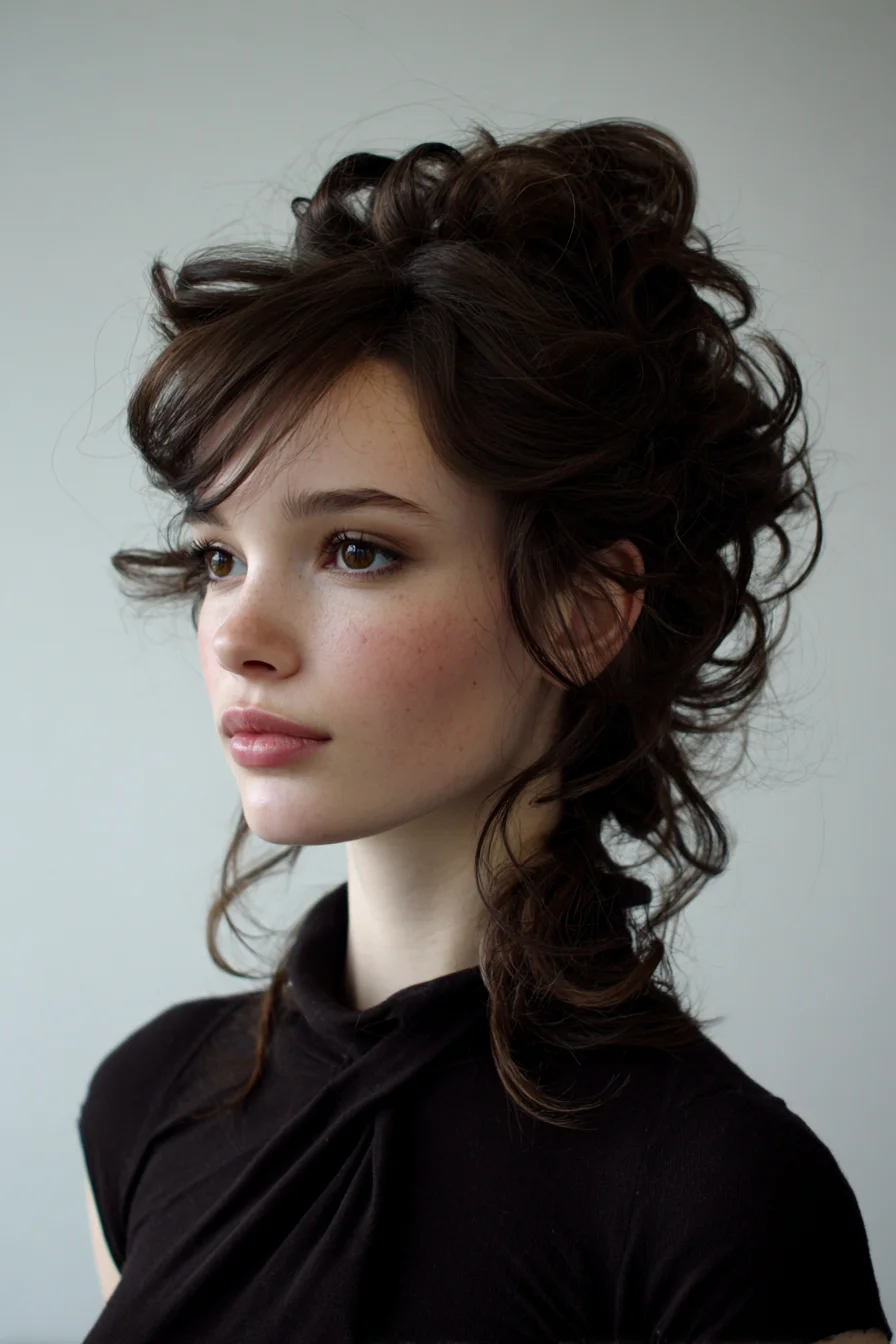 Romantic Tousled Updo with Face‑Framing Curls