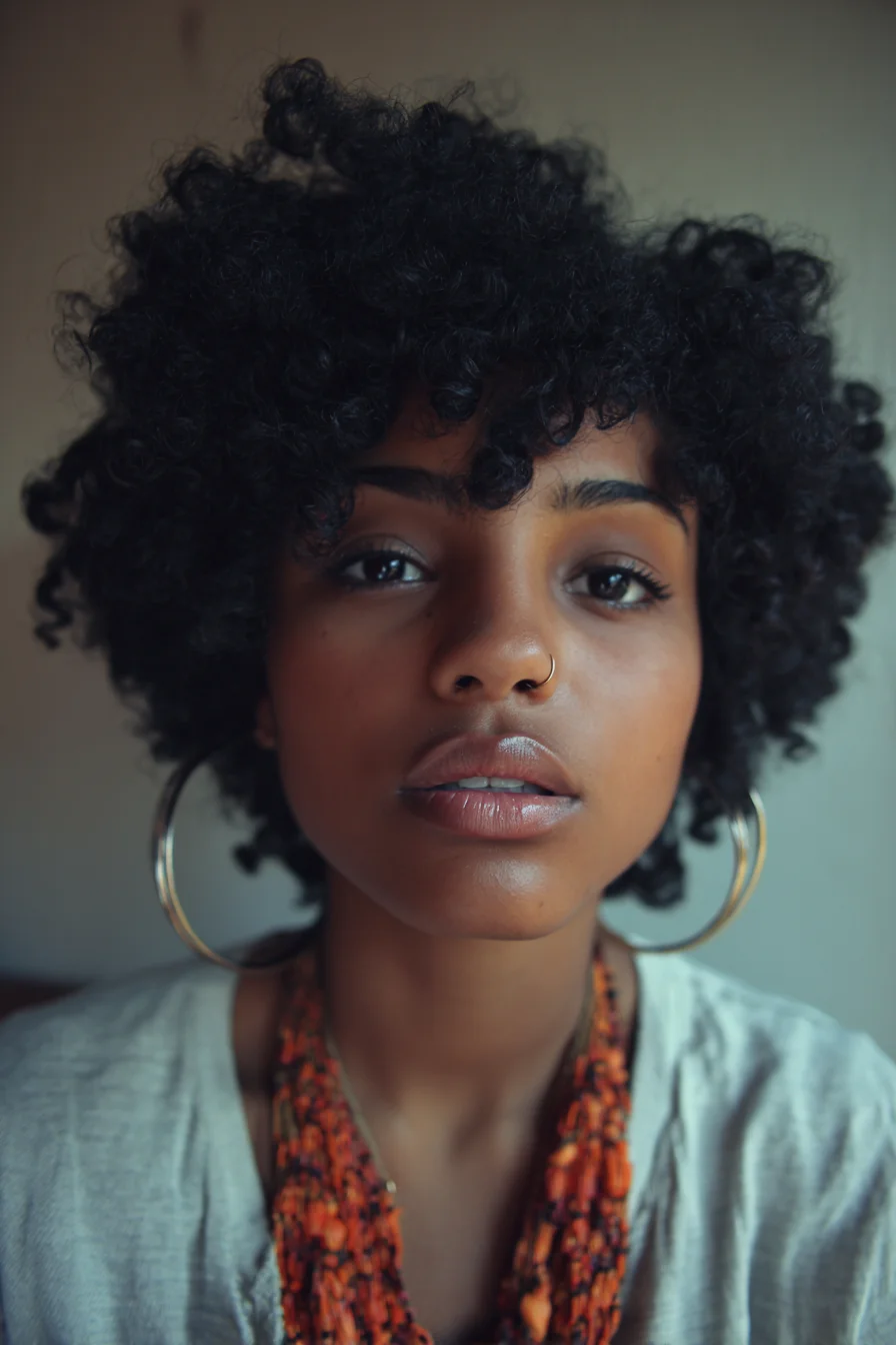 Short Defined Coil Afro — Finger-Coil Styling for Natural Curly Hair
