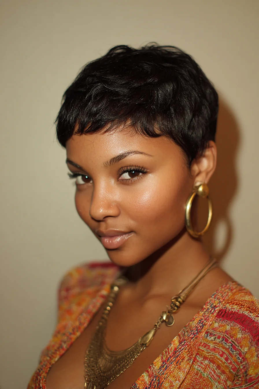 Short Textured Pixie Cut — Feathered Layers for Sleek, Natural Finish