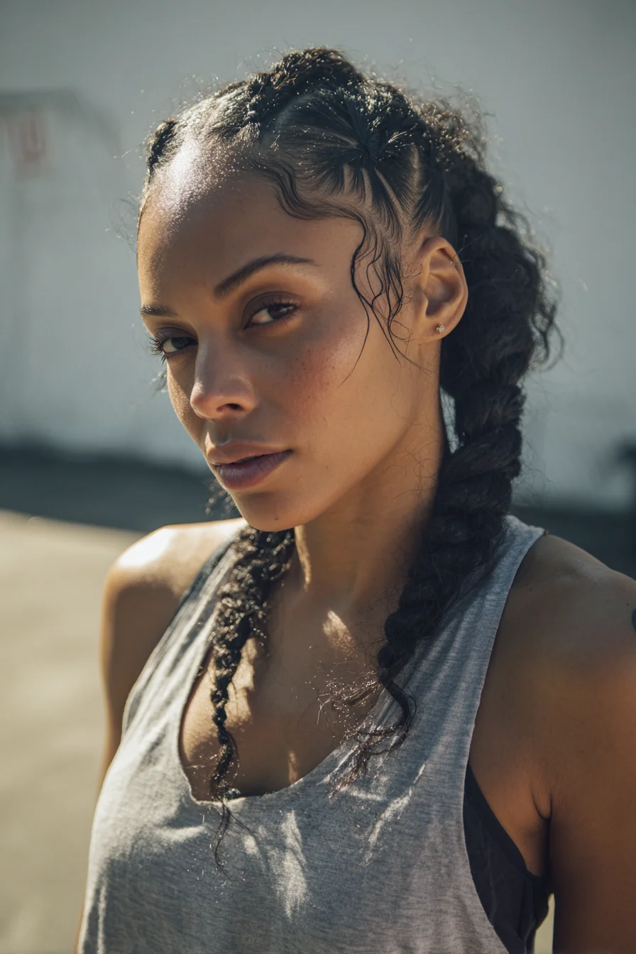 Sleek Cornrow Boxer Braids with Defined Baby Hairs — Curly & Coily Hair