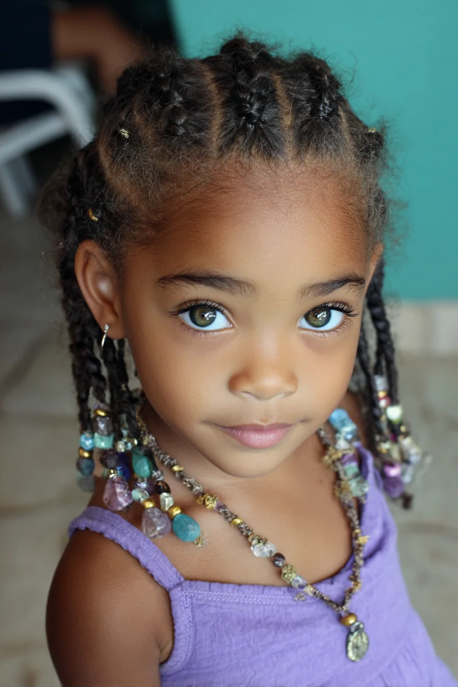 Sleek Cornrow-to-Beaded Individual Braids — Protective Style for Curly/Coily Hair