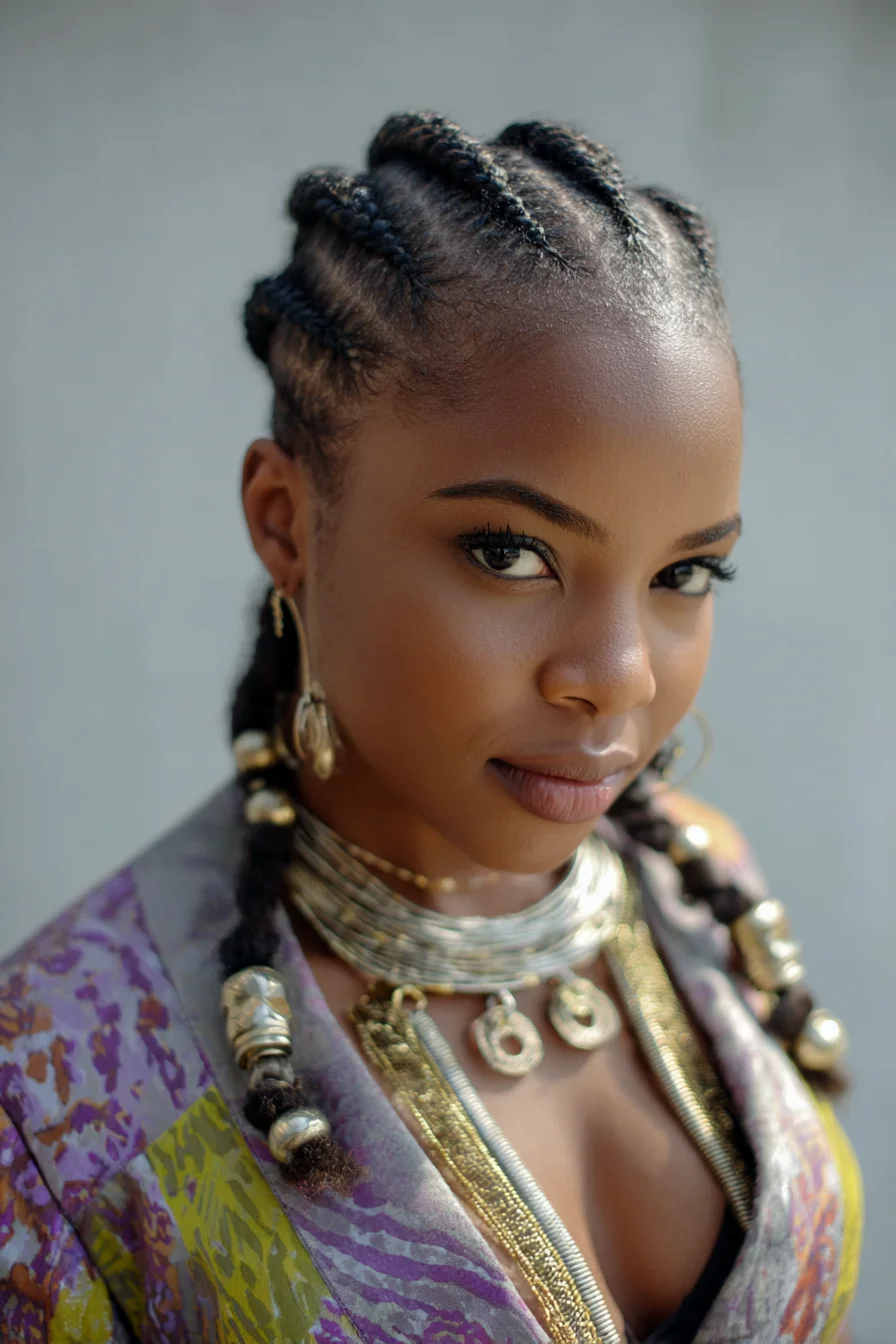 Sleek Cornrows Into Beaded Braids — Protective Style for Natural Hair