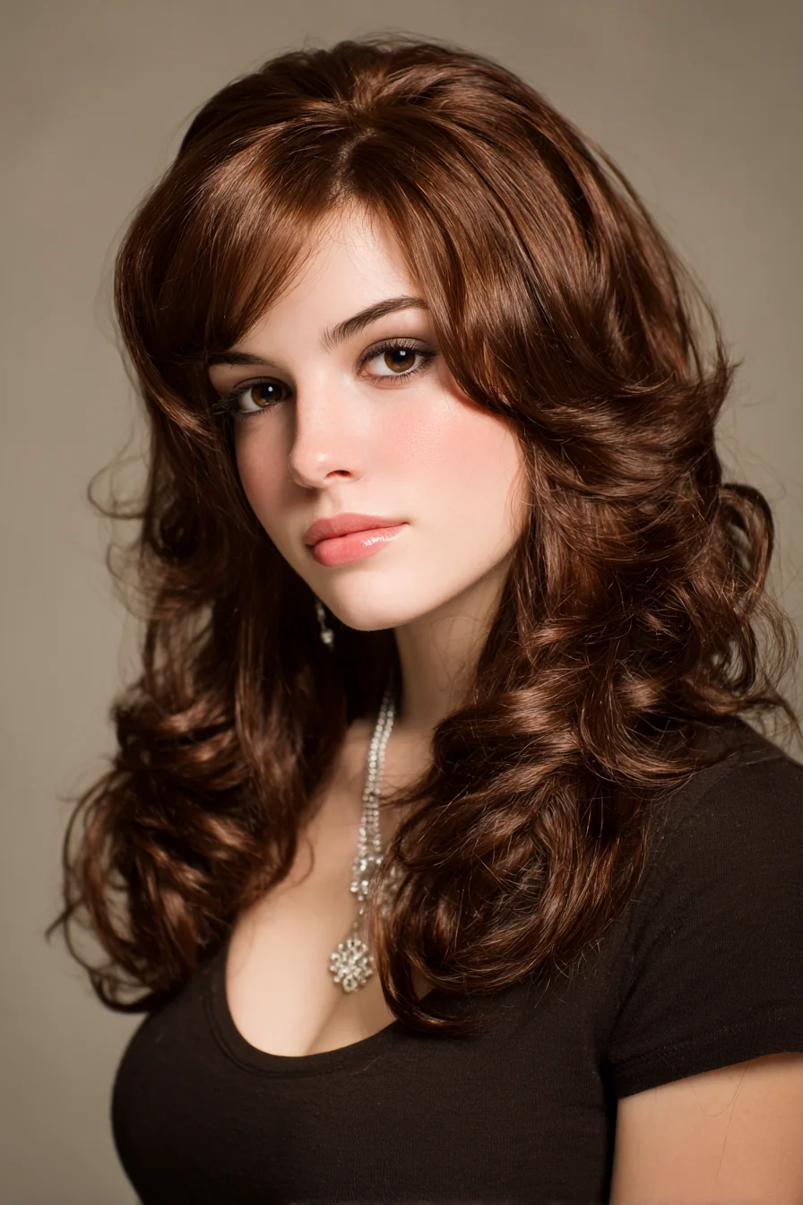 Soft Layered Blowout with Face‑Framing Layers and Loose Barrel Curls