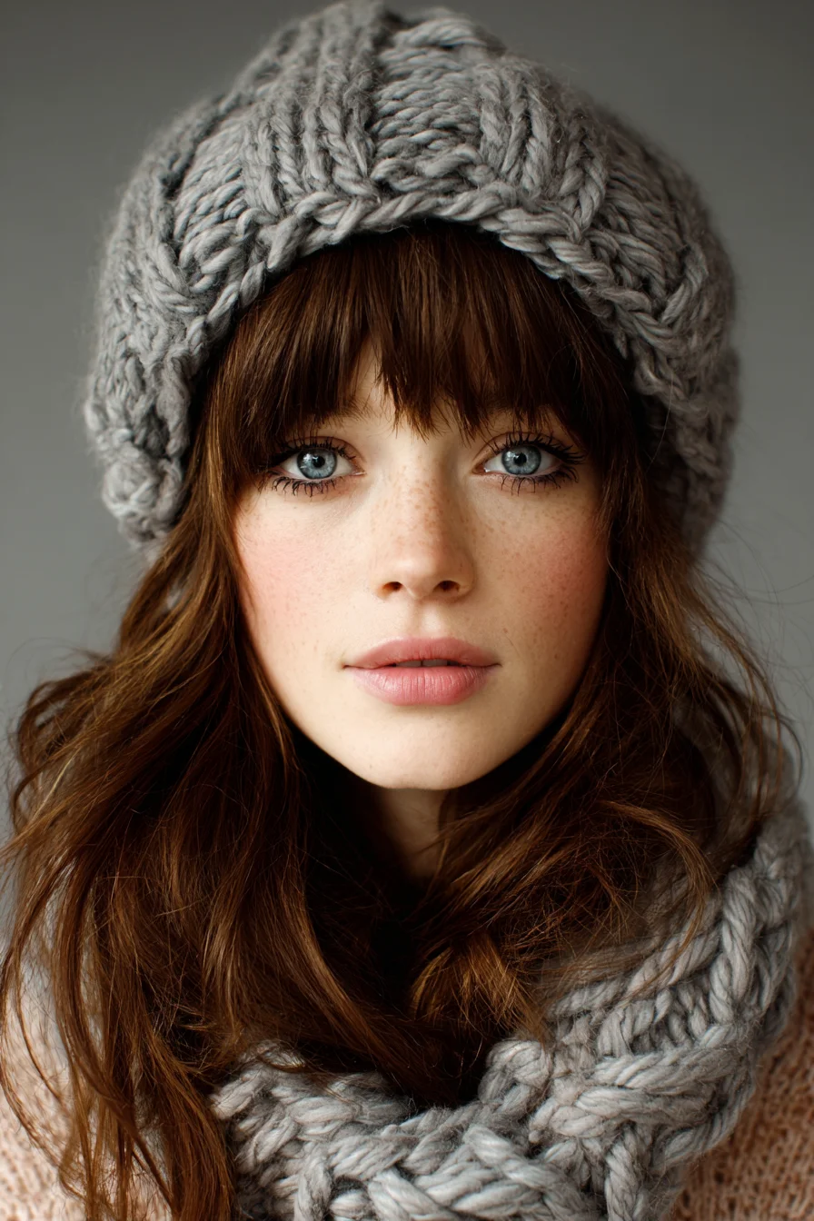 Soft Tousled Waves with Curtain Bangs — Hat-Friendly Everyday Style