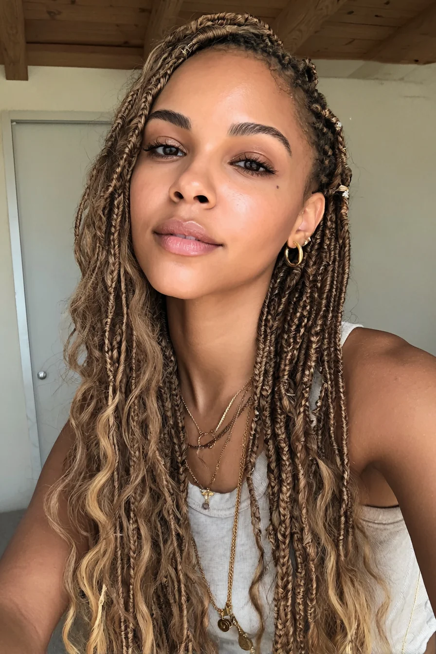 Sun‑Kissed Micro Twists with Loose Beachy Waves
