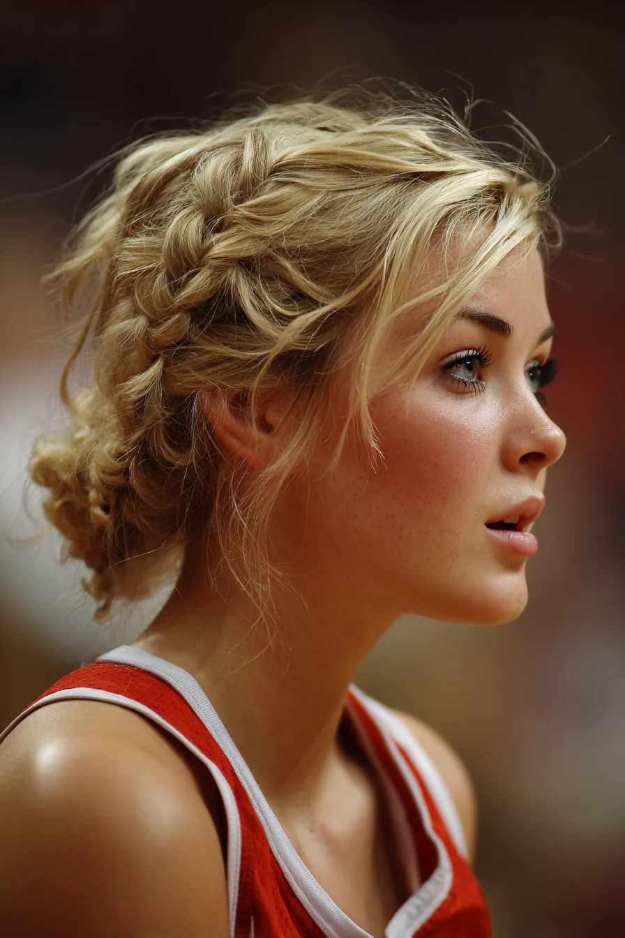 Textured Braided Low Bun — Loose Dutch Braid Messy Updo for Fine–Medium Hair