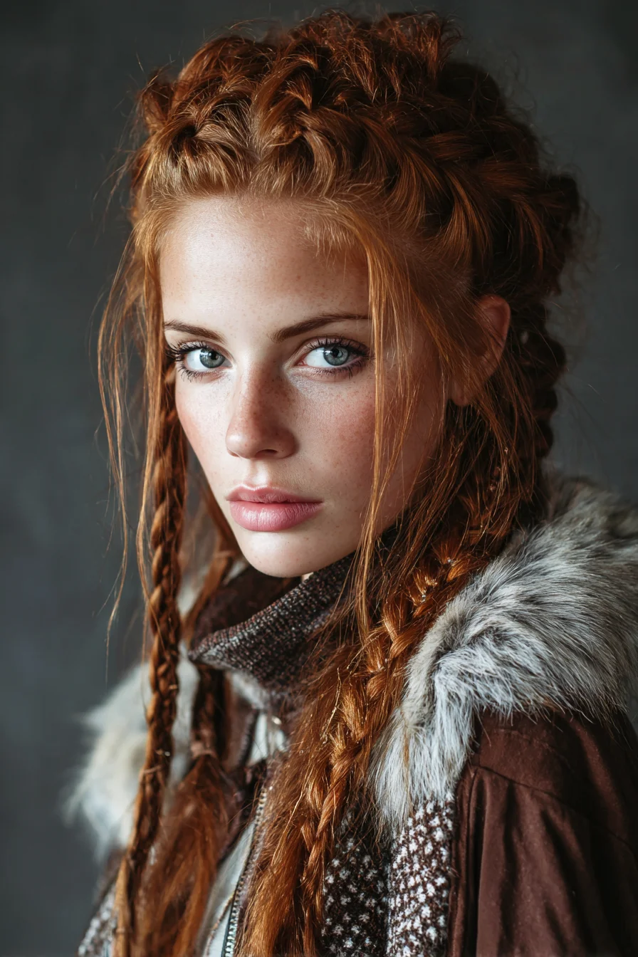 Textured Crown Braids with Loose Face‑Framing Pieces