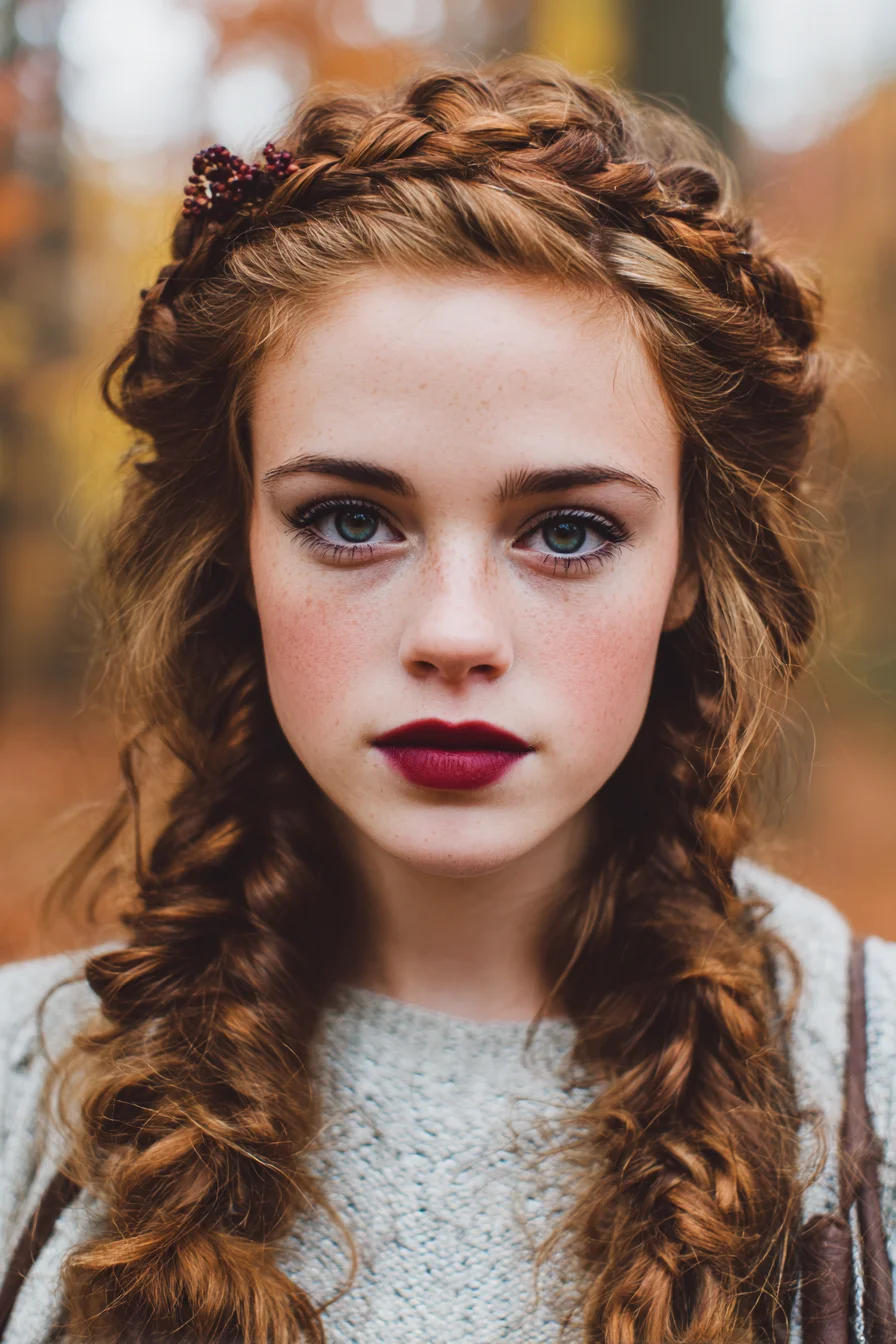 Textured Crown Halo with Loose Boho Side Braids