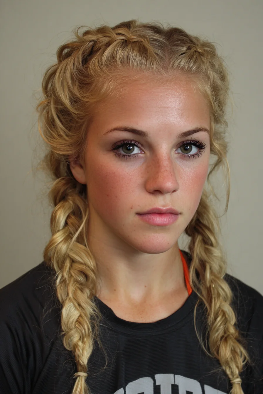 Textured Double Dutch Braids for Medium-to-Long Hair