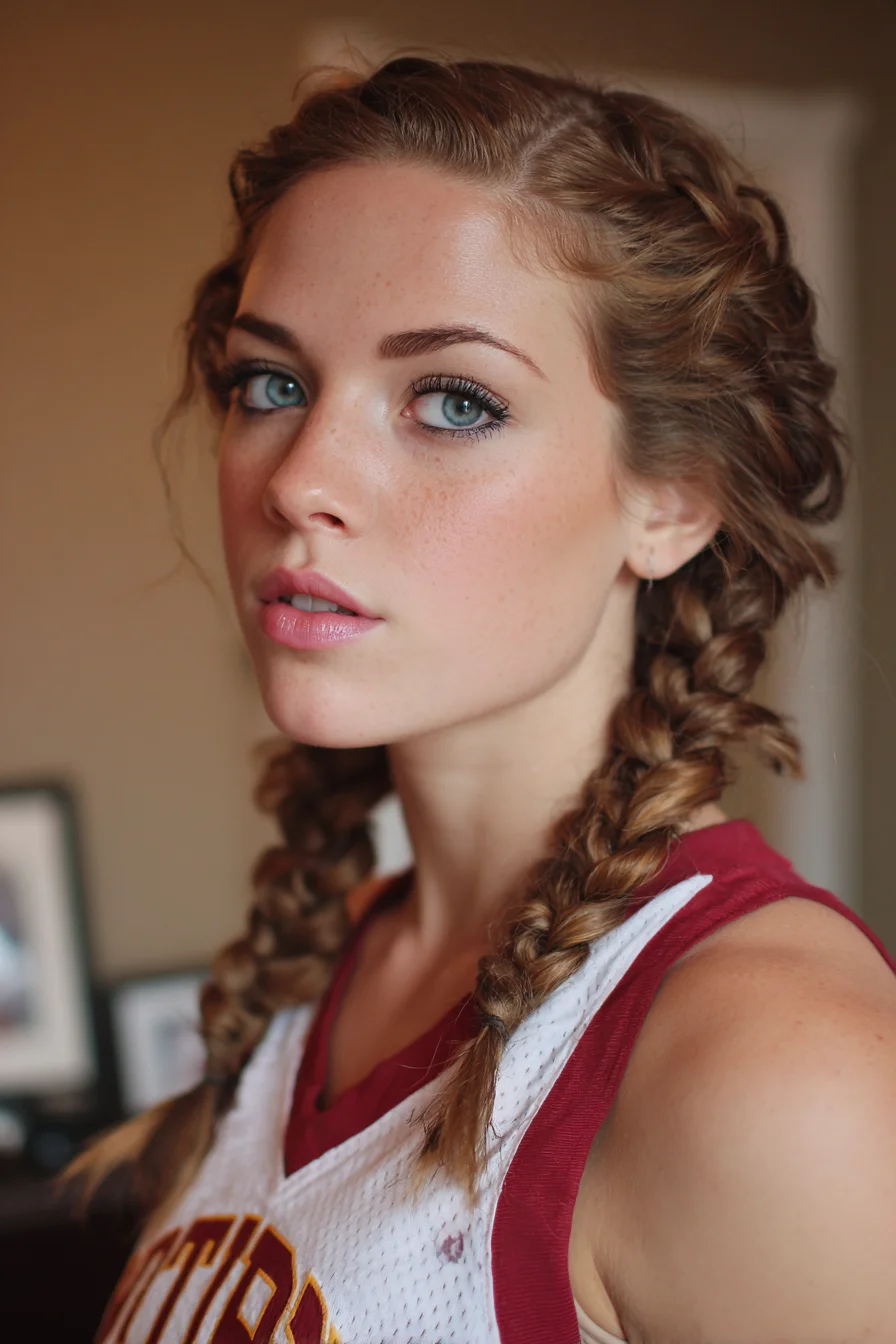 Textured Double Dutch Braids — Loose Face‑Framing Braids for Medium Hair