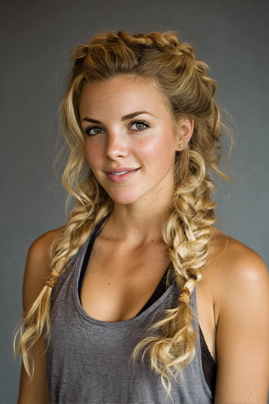 Textured Double Dutch to Fishtail Braids with Face‑Framing Tendrils