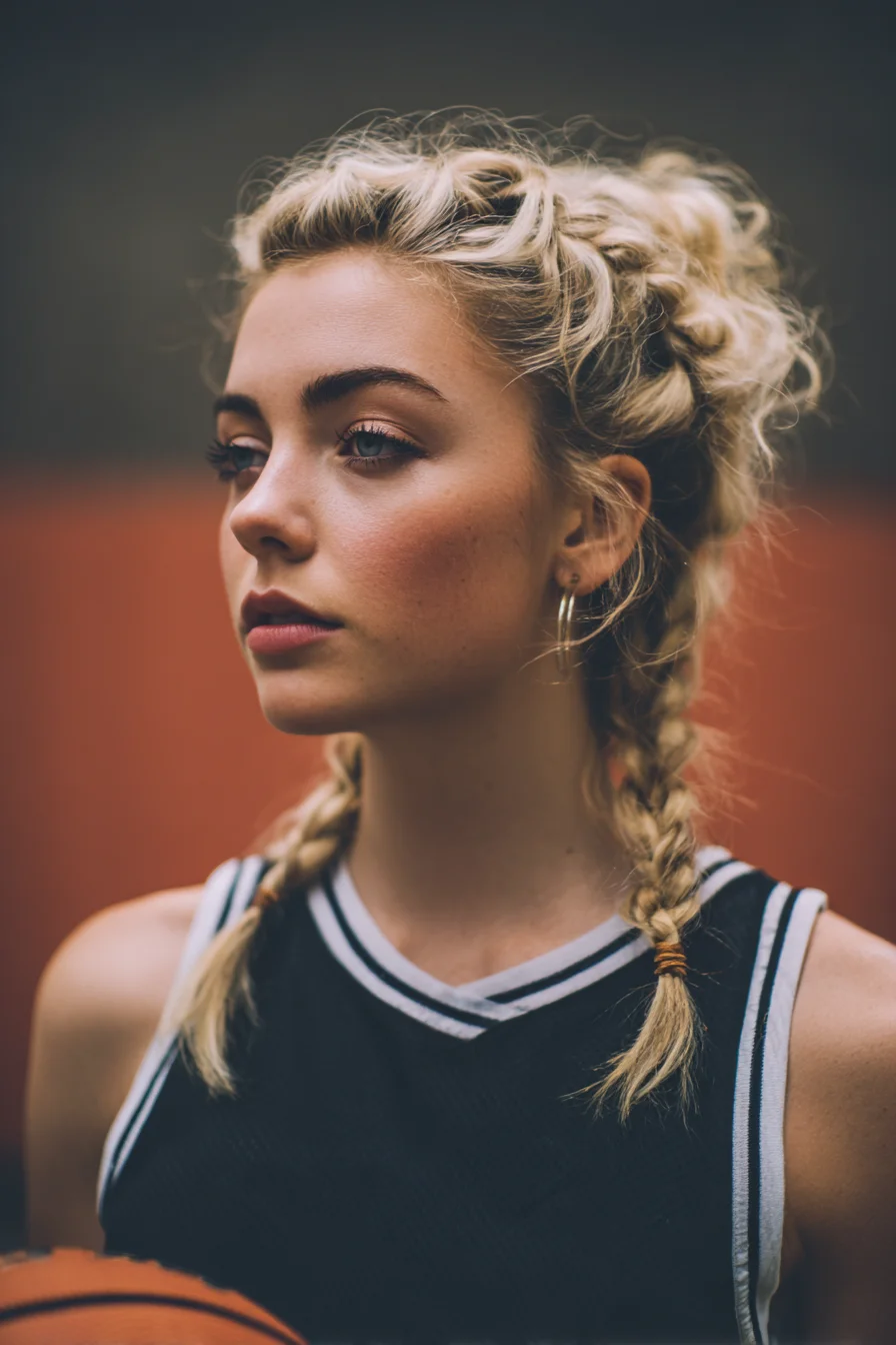 Textured Dutch (Boxer) Braids with Messy Crown
