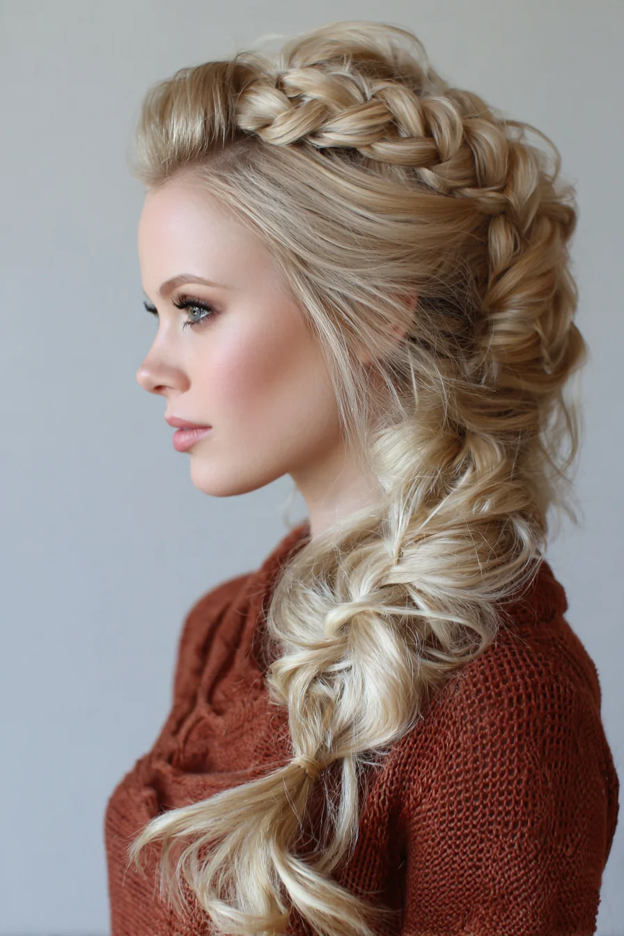 Textured Dutch Side Braid — Loose Romantic Braided Ponytail