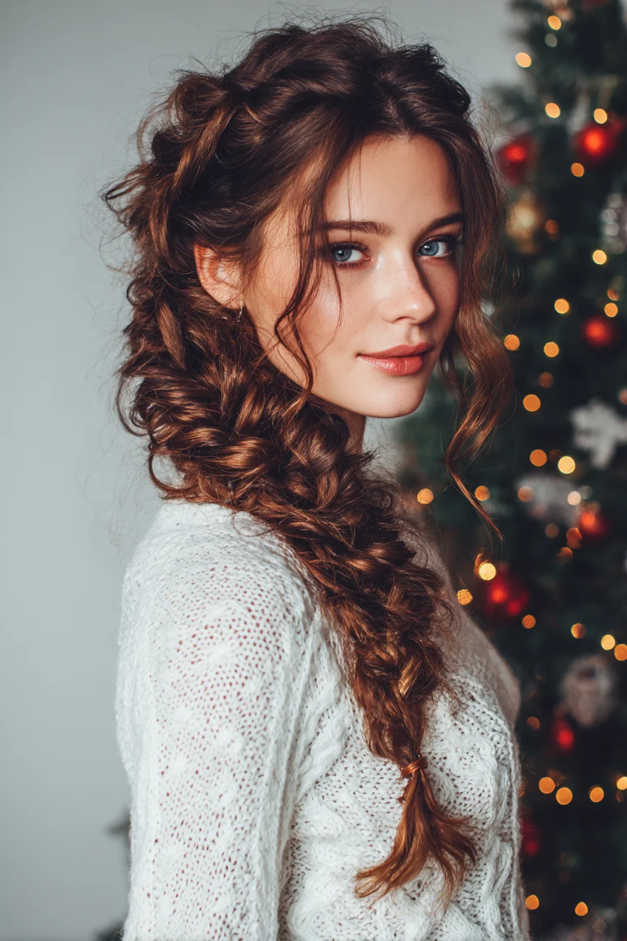 Textured Loose Boho Fishtail Braid for Medium‑Long Wavy Hair