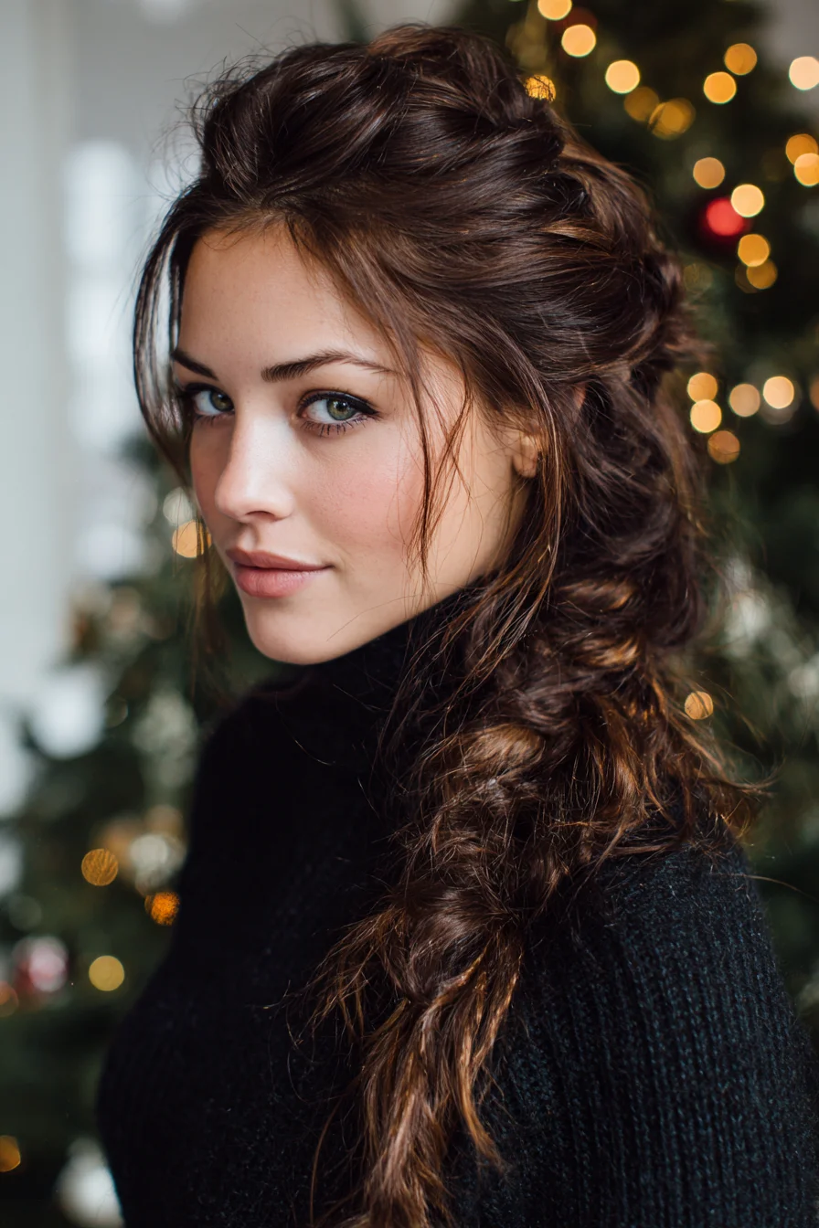 Textured Messy Side Braid — Loose Fishtail with Root Volume