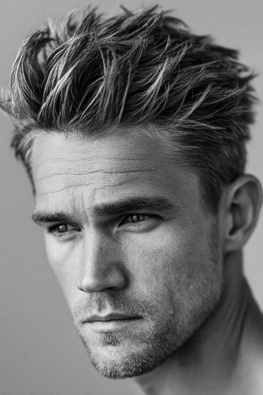 Textured Quiff with Short Tapered Sides
