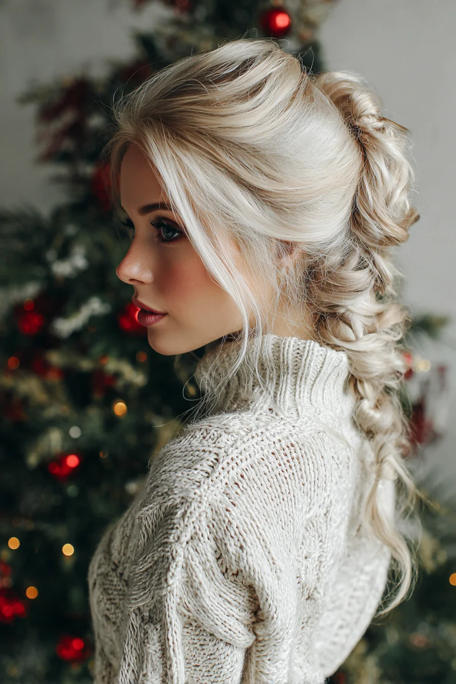Textured Romantic Loose Braid Updo with Face‑Framing Tendrils