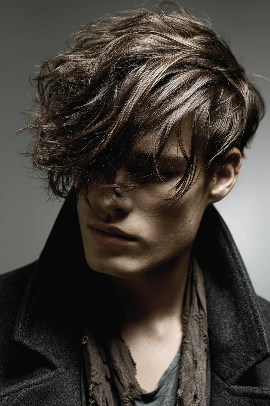 Textured Tousled Fringe for Medium-Length Straight to Wavy Hair