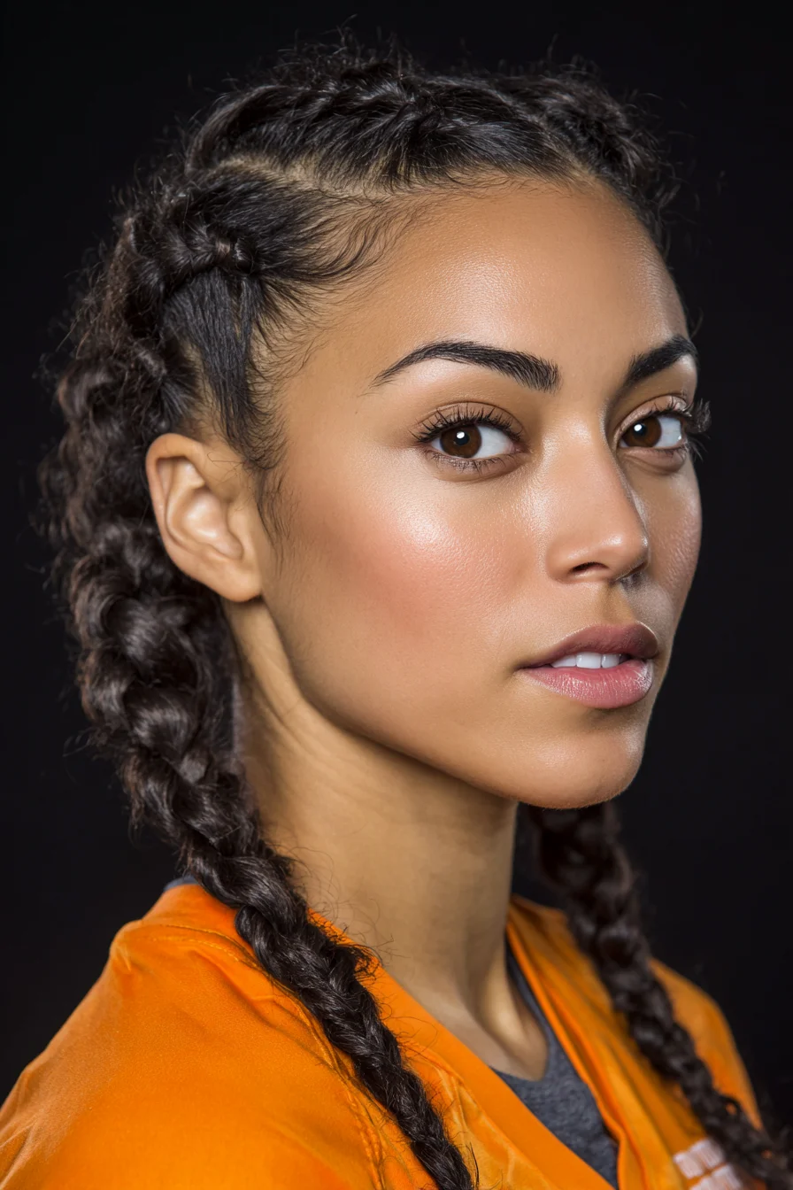 Tight Double Dutch (Boxer) Braids with Sleek Baby Hairs