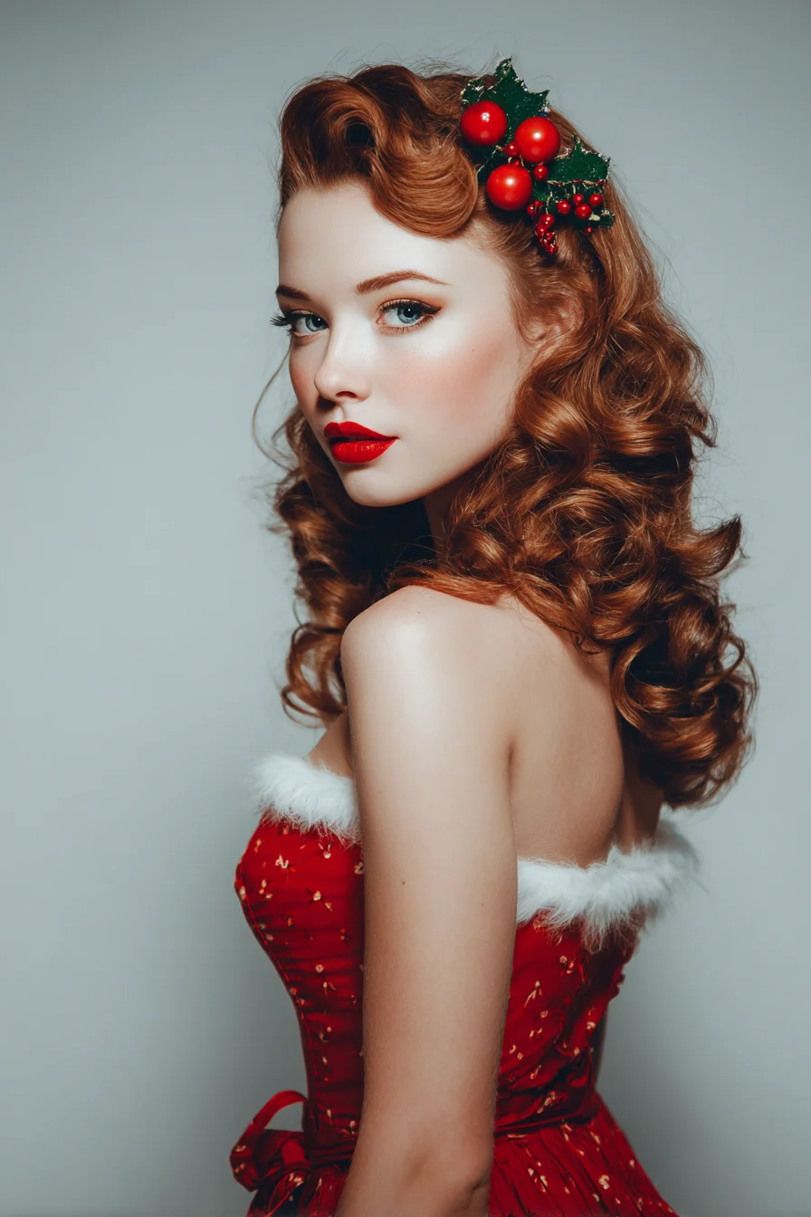 Vintage Hollywood Waves with Pin-Up Side Roll