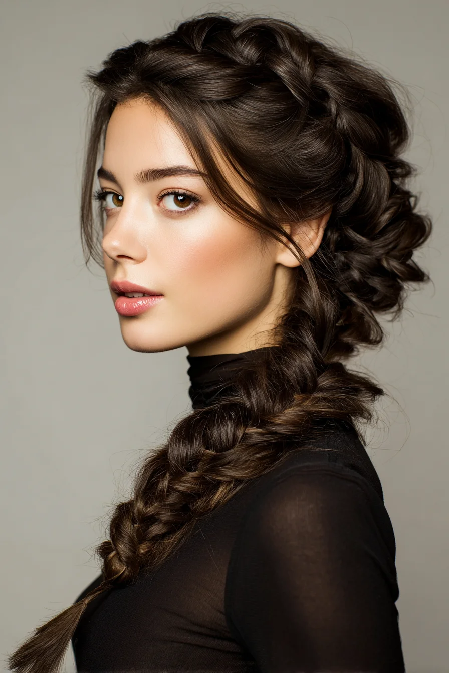 Voluminous Crown-to-Side Textured Braid — Romantic Loose Side Plait