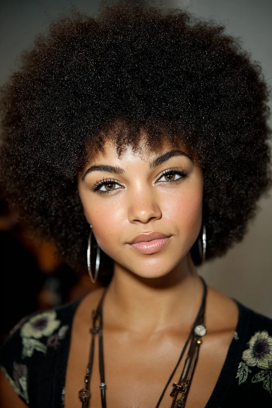 Voluminous Natural Afro — Softly Shaped Type 4 Coil Styling