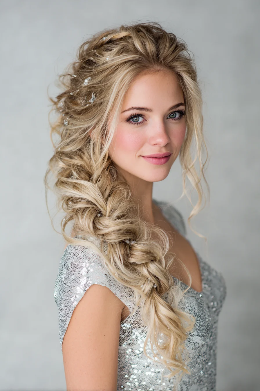 Voluminous Textured Side Braid — Romantic Boho Bridal Hairstyle