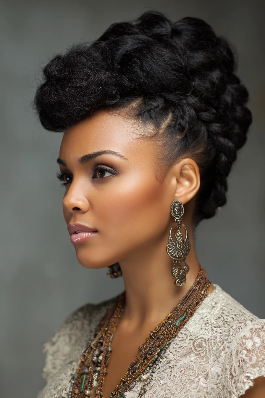 Voluminous Twisted Crown Updo — Natural Textured Hair Protective Style