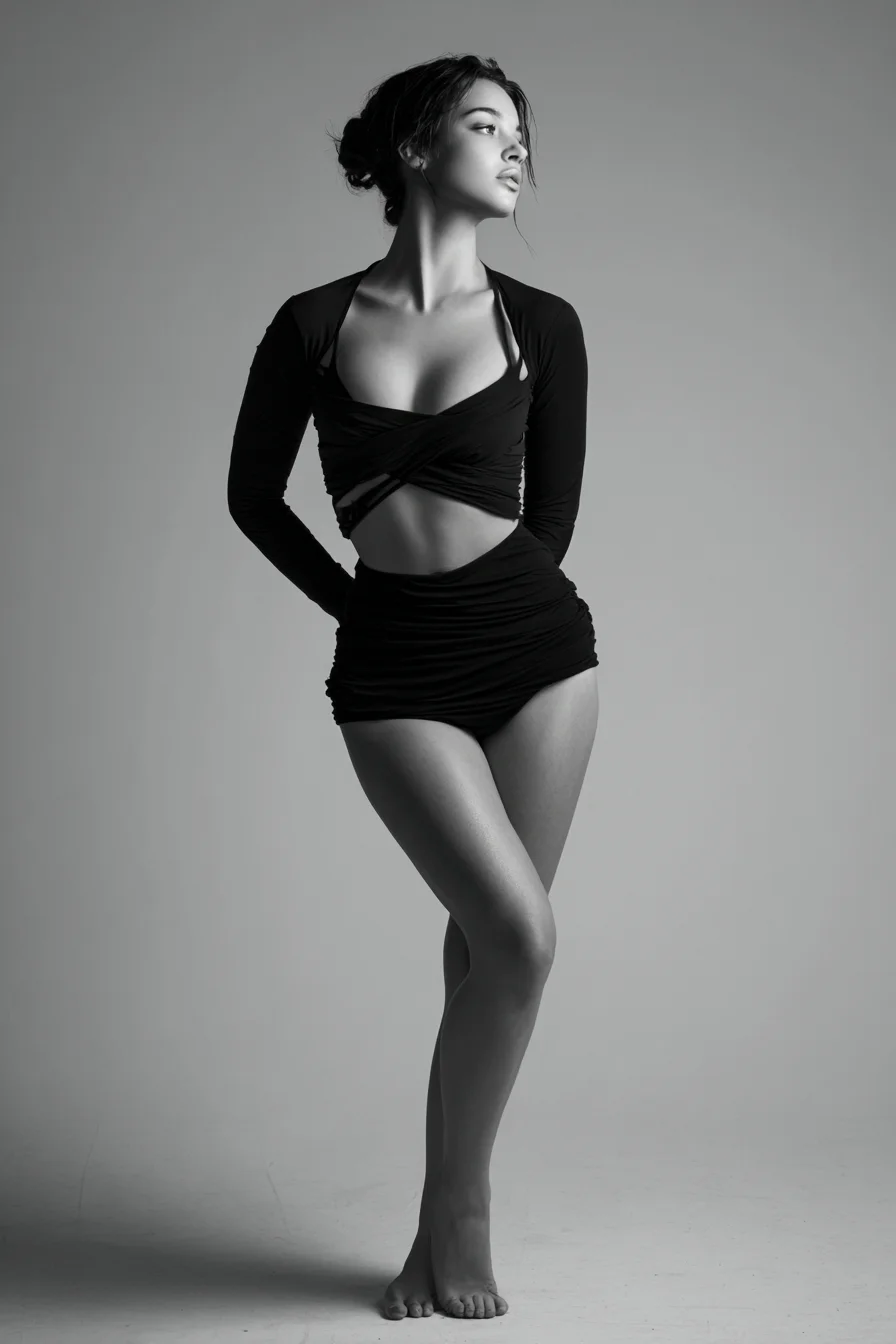 Black cutout set, studio light