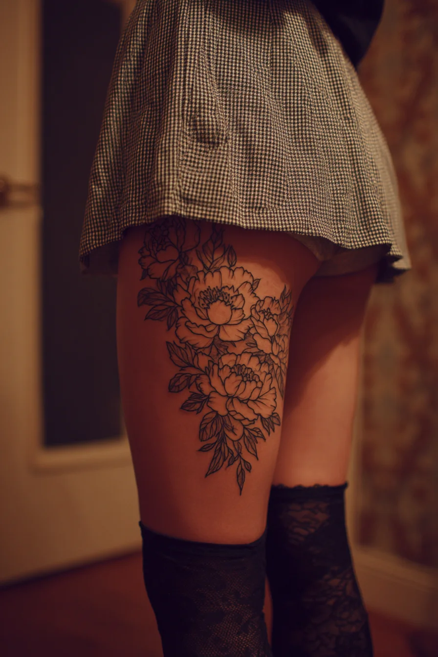 Botanical ink on warm skin