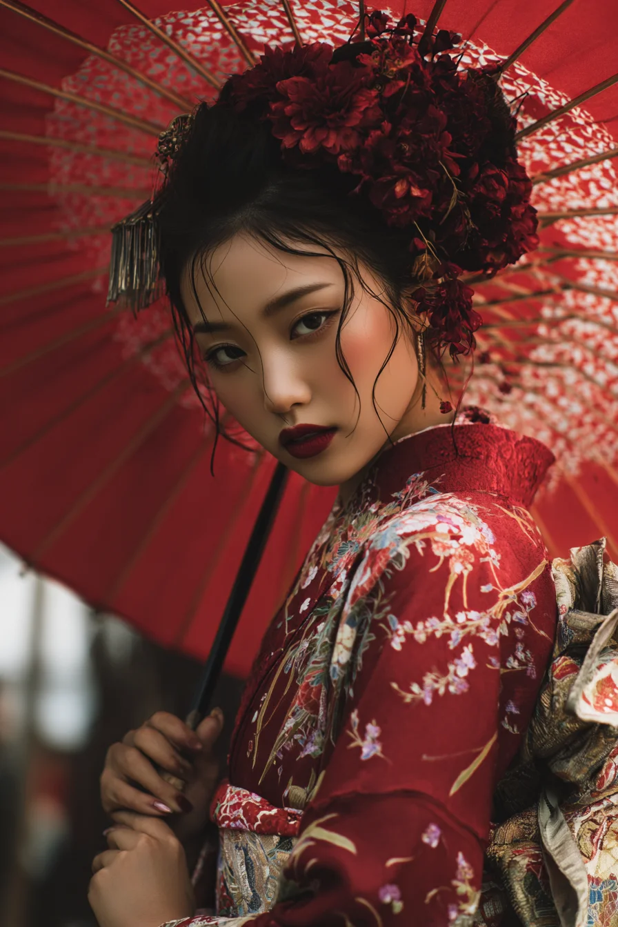 Crimson and Silk in Full Bloom