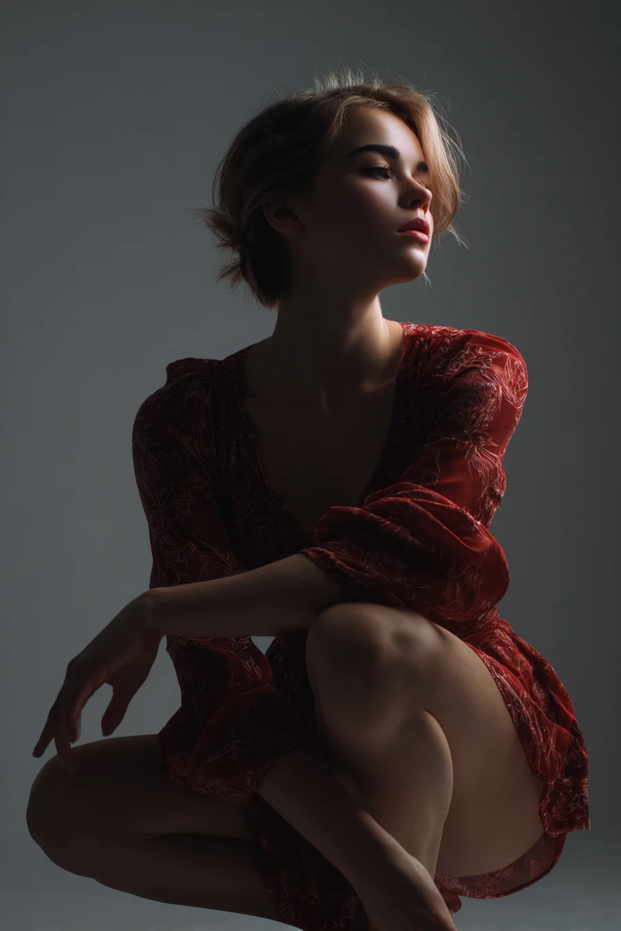 Crimson Lace in Studio Shadow