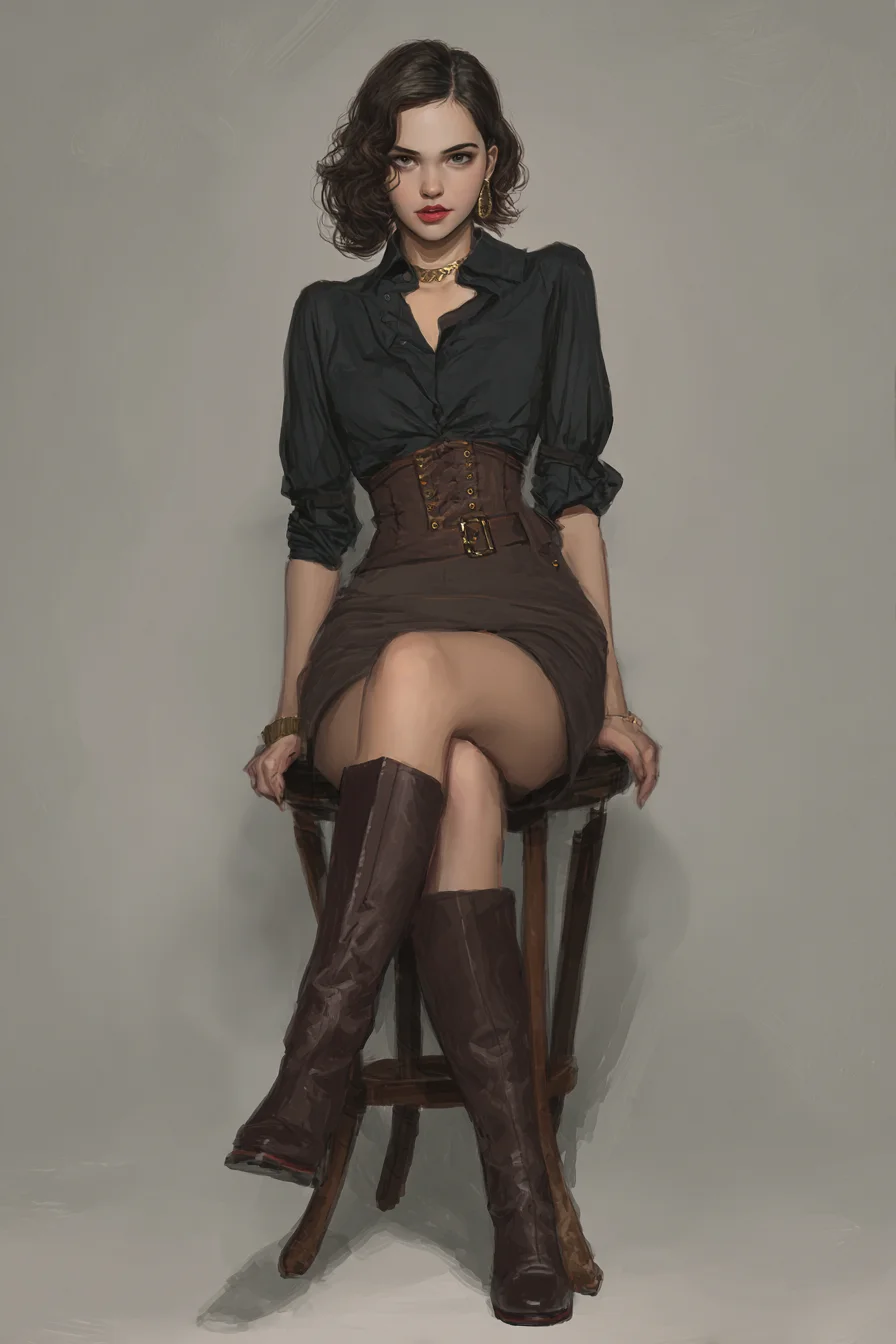 Dark Romanticism on a Wooden Stool