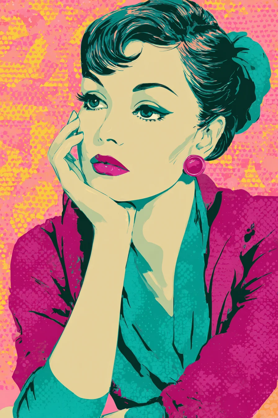 Dreamy Retro Pop Art Portrait