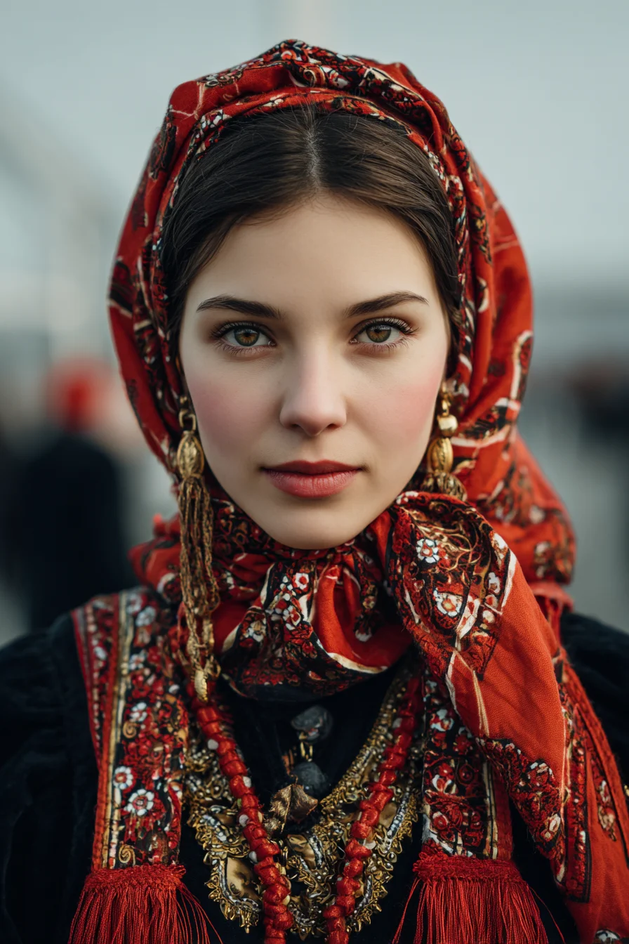 Dressed in Russian Folk Tradition 6